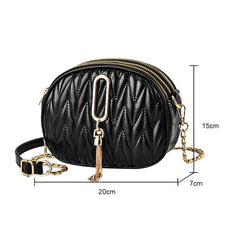 Small Messenger Bag Lingge Embroidery Camera Shoulder Crossbody Chain