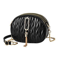 Small Messenger Bag Lingge Embroidery Camera Shoulder Crossbody Chain