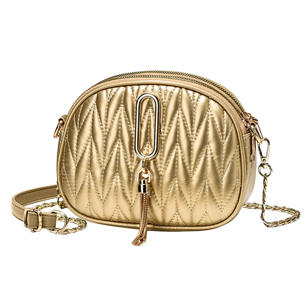 Small Messenger Bag Lingge Embroidery Camera Shoulder Crossbody Chain