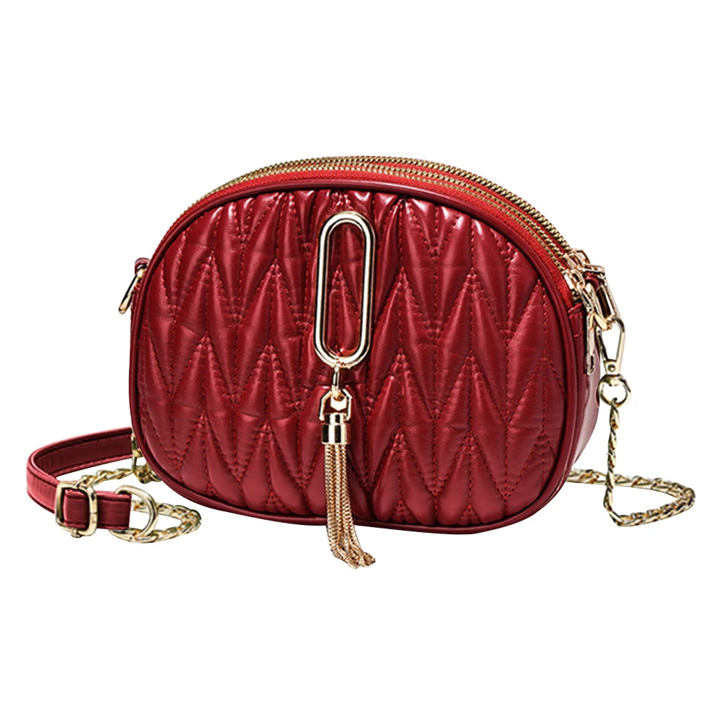 Small Messenger Bag Lingge Embroidery Camera Shoulder Crossbody Chain