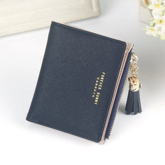 Tassel Women Wallet Small Leather Zipper Purses Portefeuille Female Purse Clutch