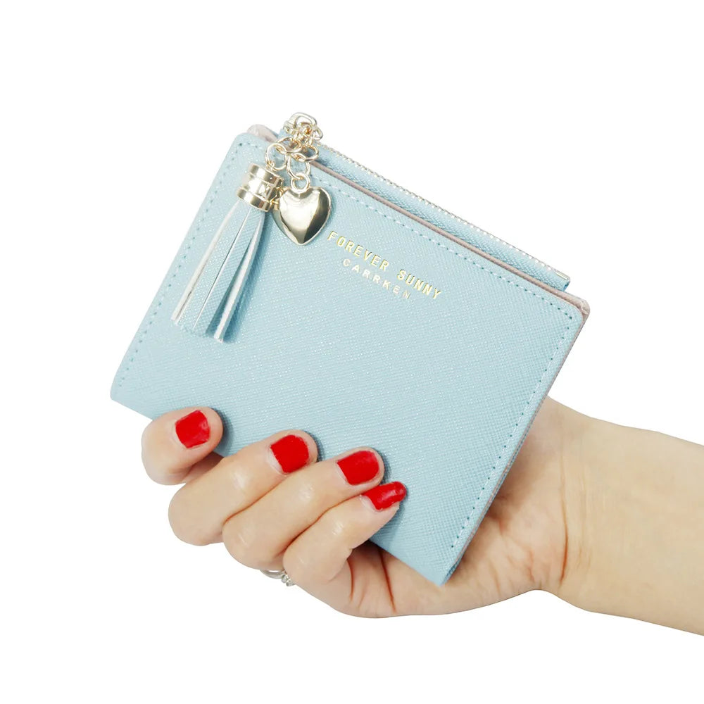 Tassel Women Wallet Small Leather Zipper Purses Portefeuille Female Purse Clutch