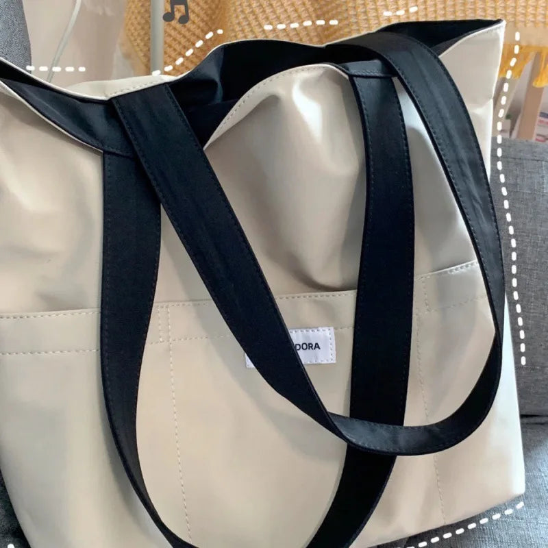 Nylon Tote Bag for Women Solid Handbag Large Capacity