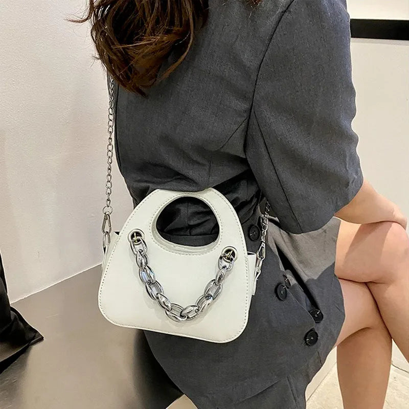 Stylish Metal Chain Shoulder Bag for Women