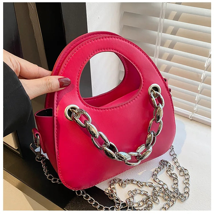 Stylish Metal Chain Shoulder Bag for Women