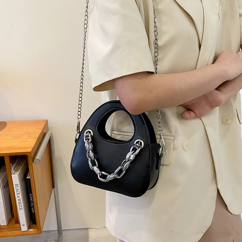 Stylish Metal Chain Shoulder Bag for Women