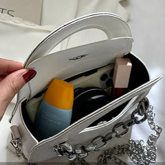 Stylish Metal Chain Shoulder Bag for Women