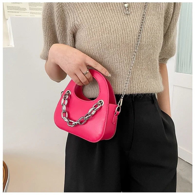 Stylish Metal Chain Shoulder Bag for Women