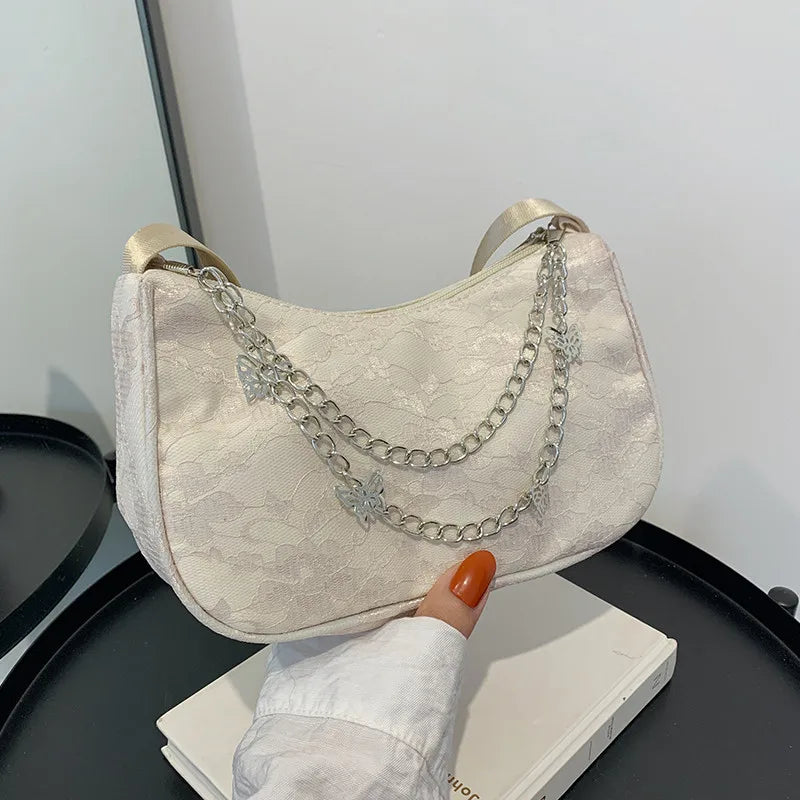 Women Small Chain Shoulder Bag Zipper Mini Purse Handbag