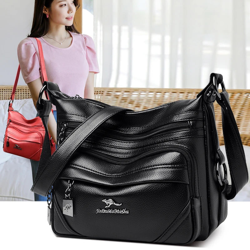 Women Large Capacity Shoulder Crossbody Bags High Leather Sac