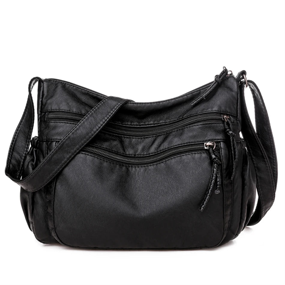 Women Shoulder Bag PU Leather Crossbody Bag Soft Female Messenger Handbag