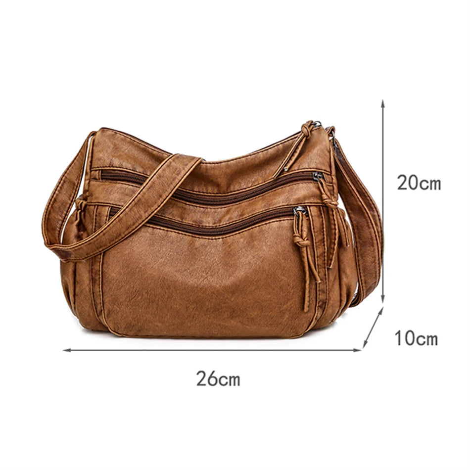 Women Shoulder Bag PU Leather Crossbody Bag Soft Female Messenger Handbag