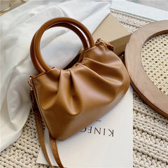 Fold Buckle Shoulder Bag PU Leather Handbags Bags for Women