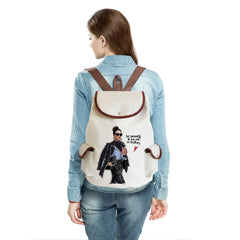 Women's Hipster Girl Print Beach Travel Backpack