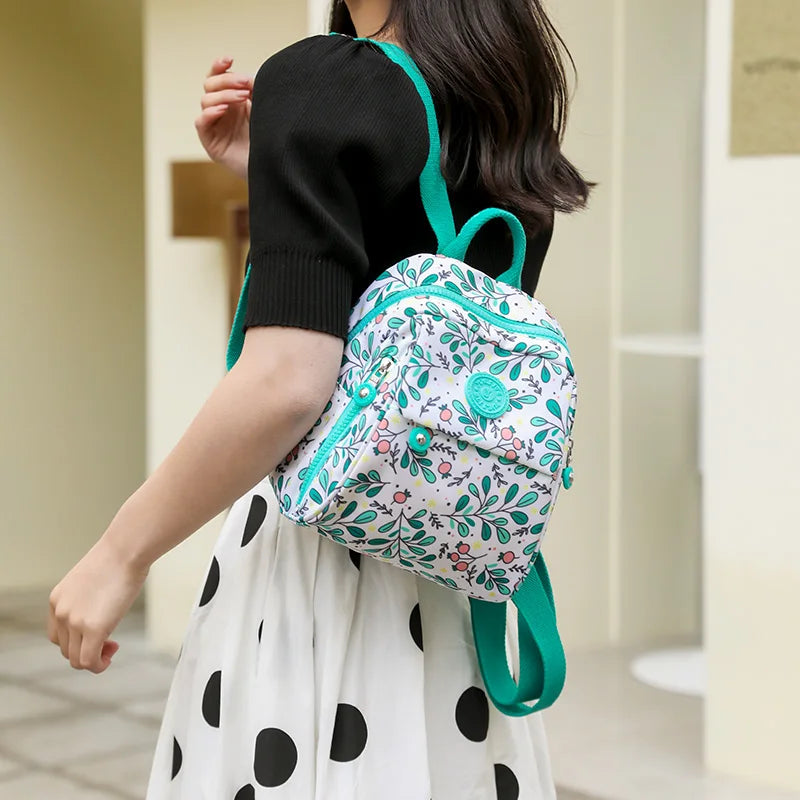 Vintage Print Women's Backpack Multifunctional Mini Shoulder Bag