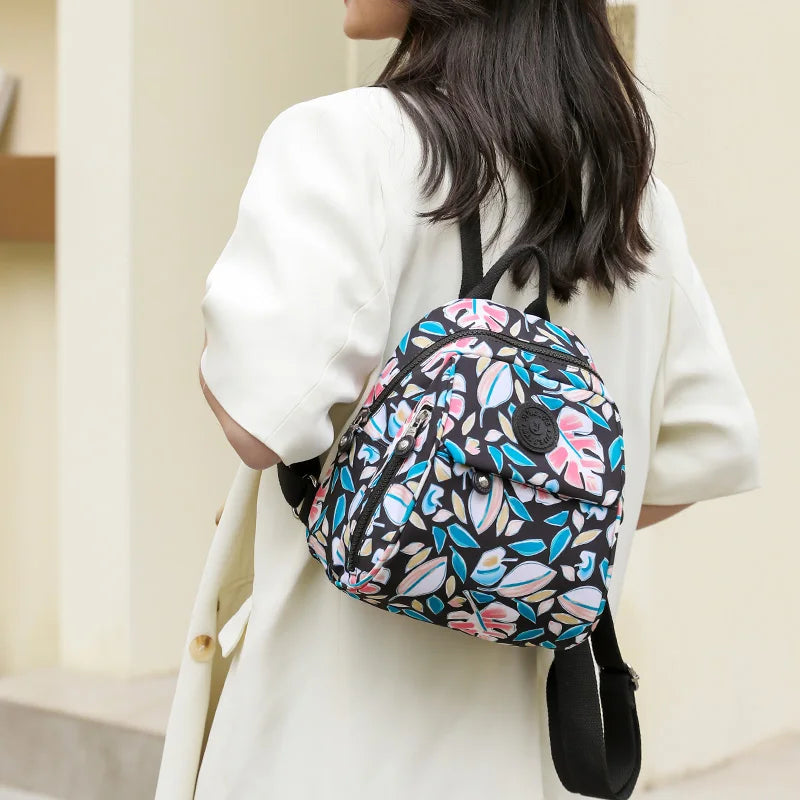 Vintage Print Women's Backpack Multifunctional Mini Shoulder Bag