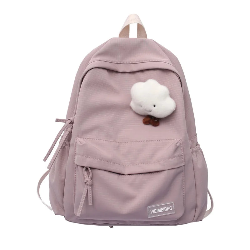 Waterproof Nylon Women School Backpack Large Girls Travel Bag College Schoolbag
