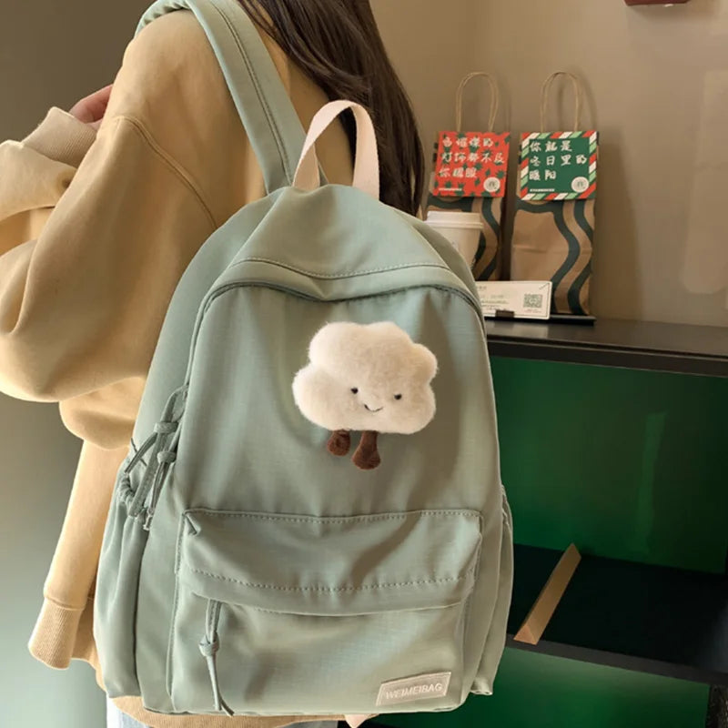 Waterproof Nylon Women School Backpack Large Girls Travel Bag College Schoolbag