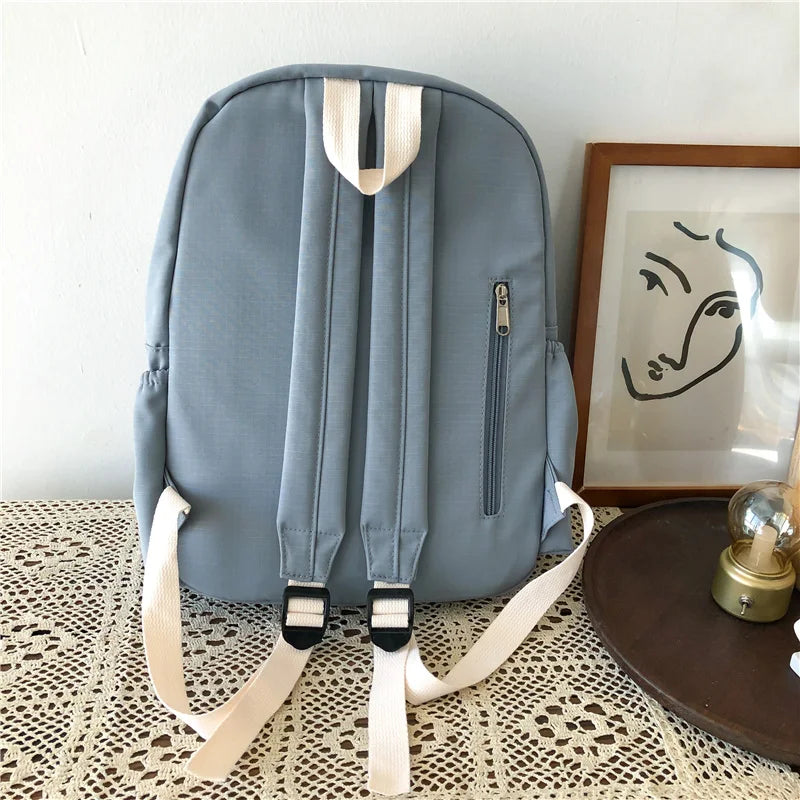 Waterproof Nylon Women School Backpack Large Girls Travel Bag College Schoolbag