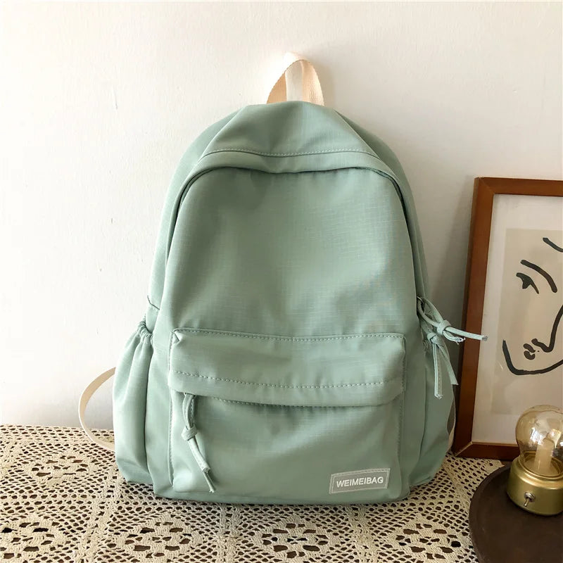 Waterproof Nylon Women School Backpack Large Girls Travel Bag College Schoolbag