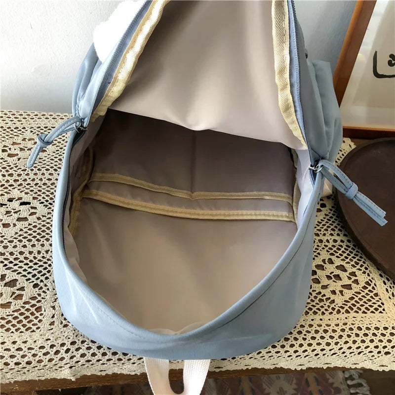 Waterproof Nylon Women School Backpack Large Girls Travel Bag College Schoolbag