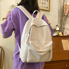 Waterproof Solid Backpack Women Nylon School Bags for Teenager Girls