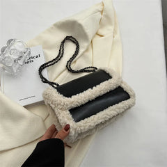 Winter Lambswool Edged Armpit Bag Soft Small Crossbody Shoulder Bag
