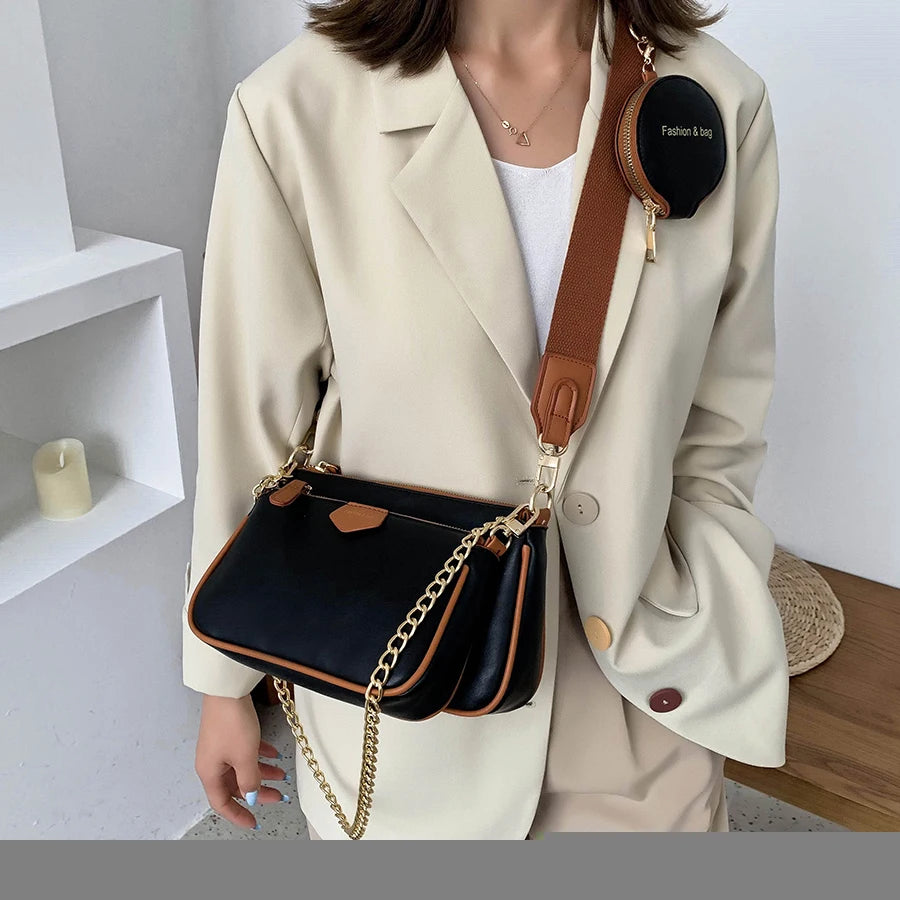 PU Leather Small Shoulder Bag Crossbody Handbag