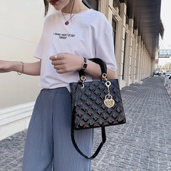 Women Tote Silver Handbag Crossbody Shoulder Bags Short Handle