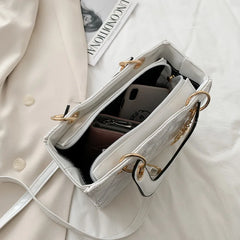 Women Tote Silver Handbag Crossbody Shoulder Bags Short Handle