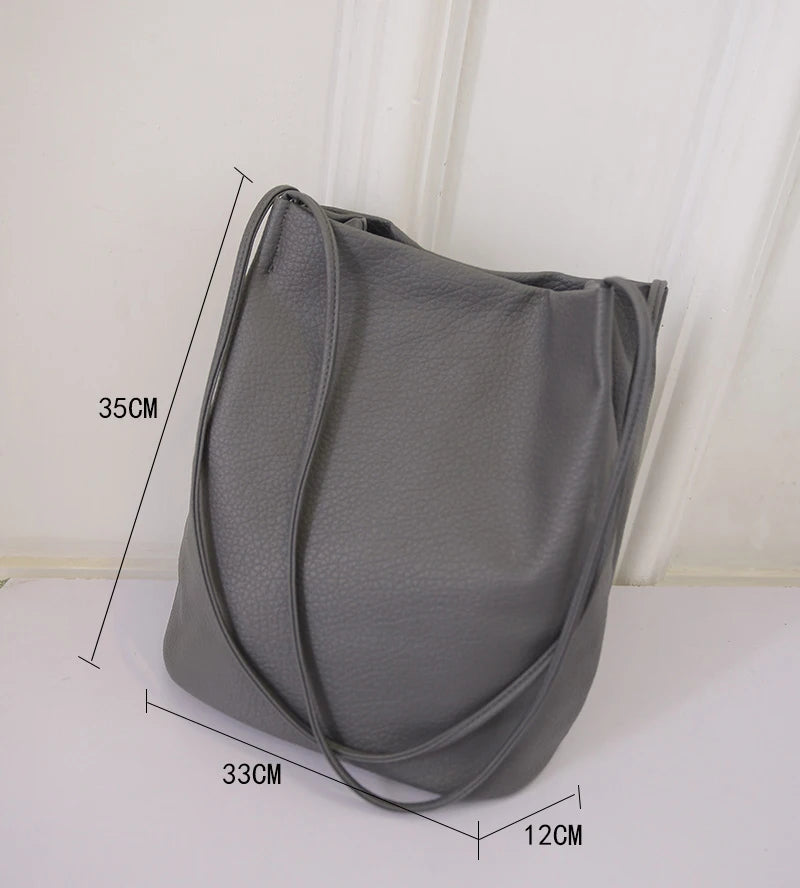Women Handbags Big Bucket Leather Messenger Bag