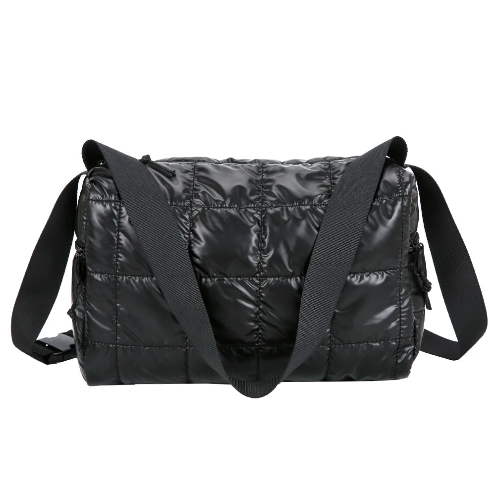 Women Padded Quilted Bag Winter Female Shoulder Bag Shopping Travel Handbag