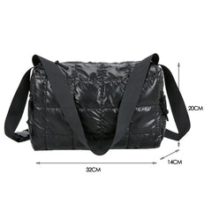 Women Padded Quilted Bag Winter Female Shoulder Bag Shopping Travel Handbag
