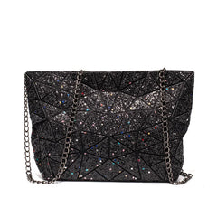Plaid Laser Bag Geometric Chain Shoulder Bags Mini Clutch Handbag