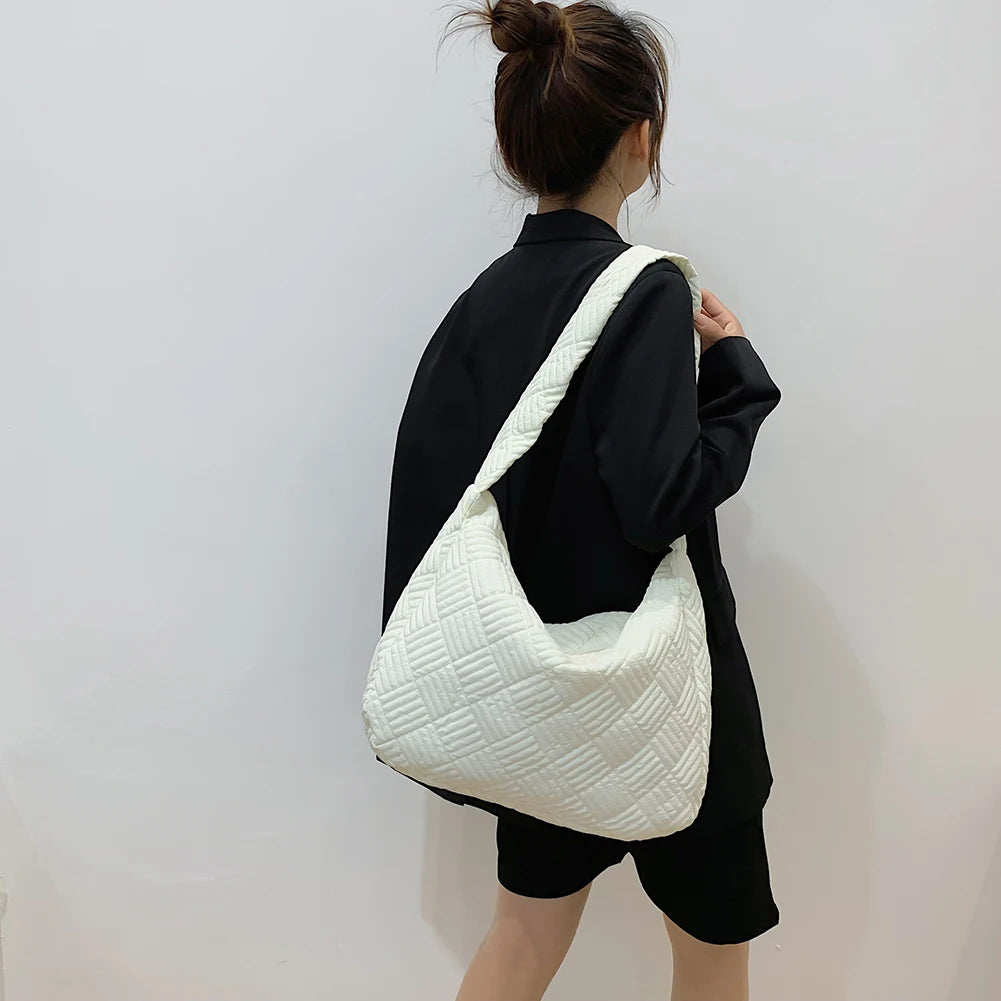 Women Quilted Bag Handbag Purses Space Pad Cotton Crossbody Bag Female