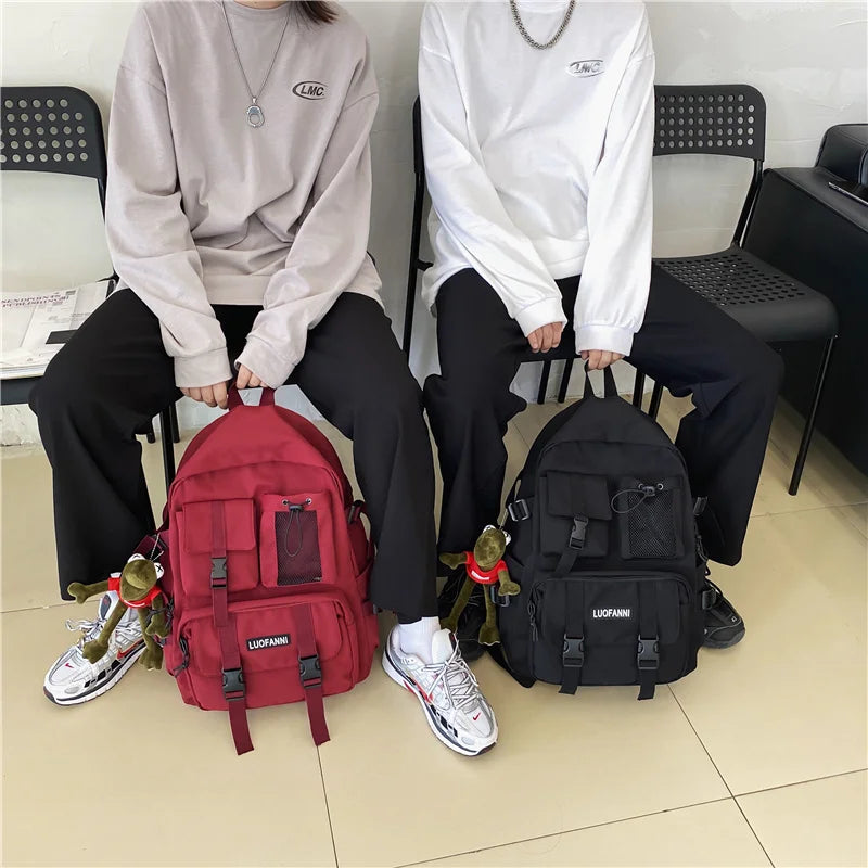 Women Nylon School Backpack with Anti Theft Rucksack