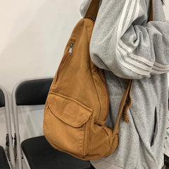 Canvas Crossbody Female Bag Solid Ladies Chest Handbags