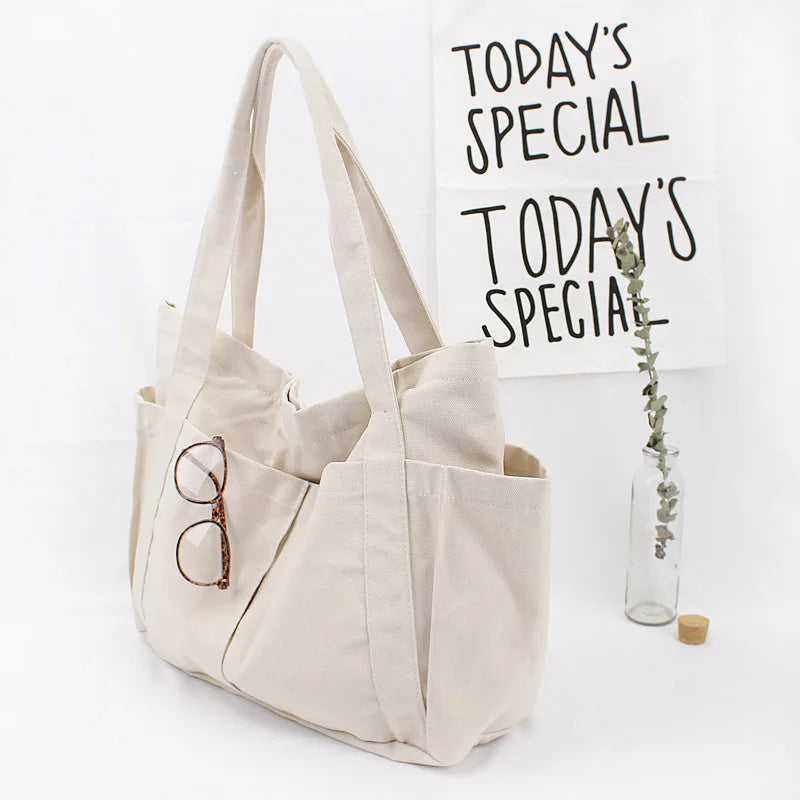 Women Canvas Bag Large Tote Handbags Student Shoulder Bags Sac A Main Femme