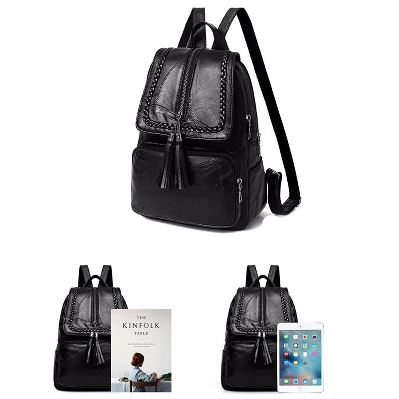 Women's Large Capacity PU Leather Backpack
