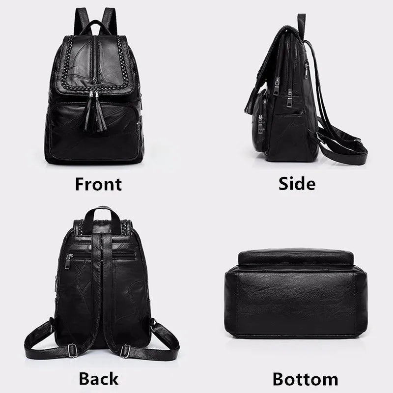 Women's Large Capacity PU Leather Backpack
