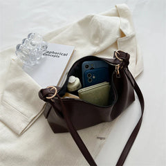 Textured Leather Women's Shoulder Bag Retro Zipper Bag