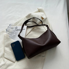 Textured Leather Women's Shoulder Bag Retro Zipper Bag