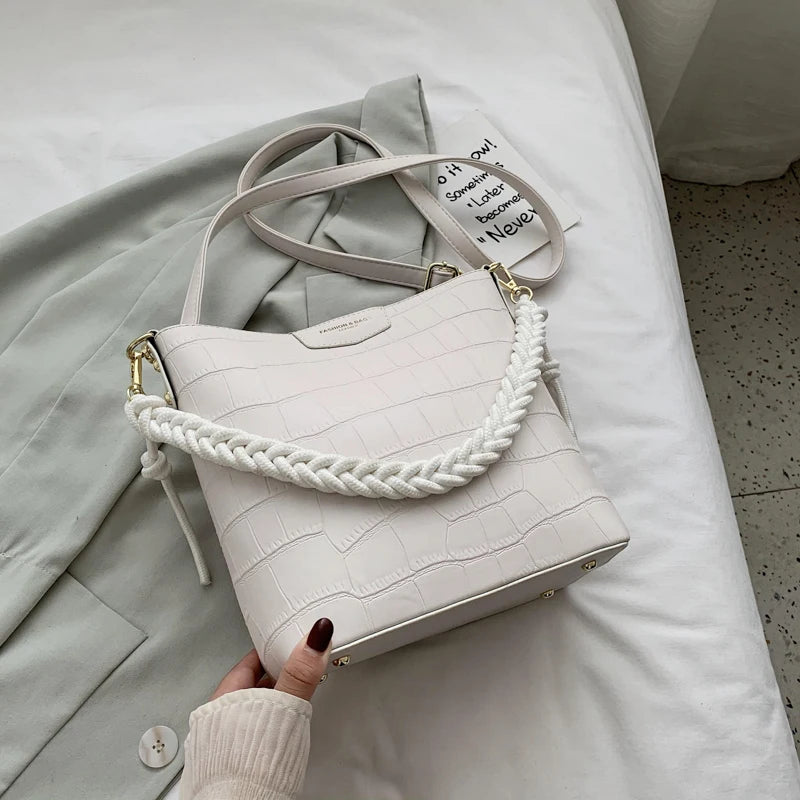 Women's Stone Pattern Shoulder Bag Messenger Bag Set