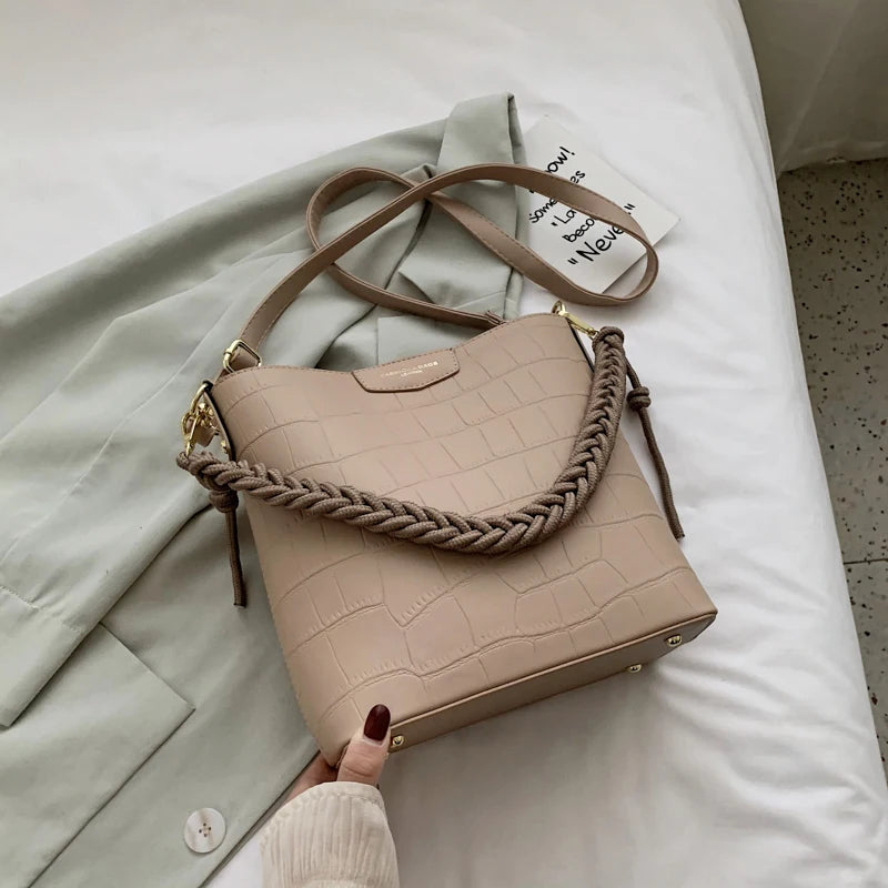 Women's Stone Pattern Shoulder Bag Messenger Bag Set