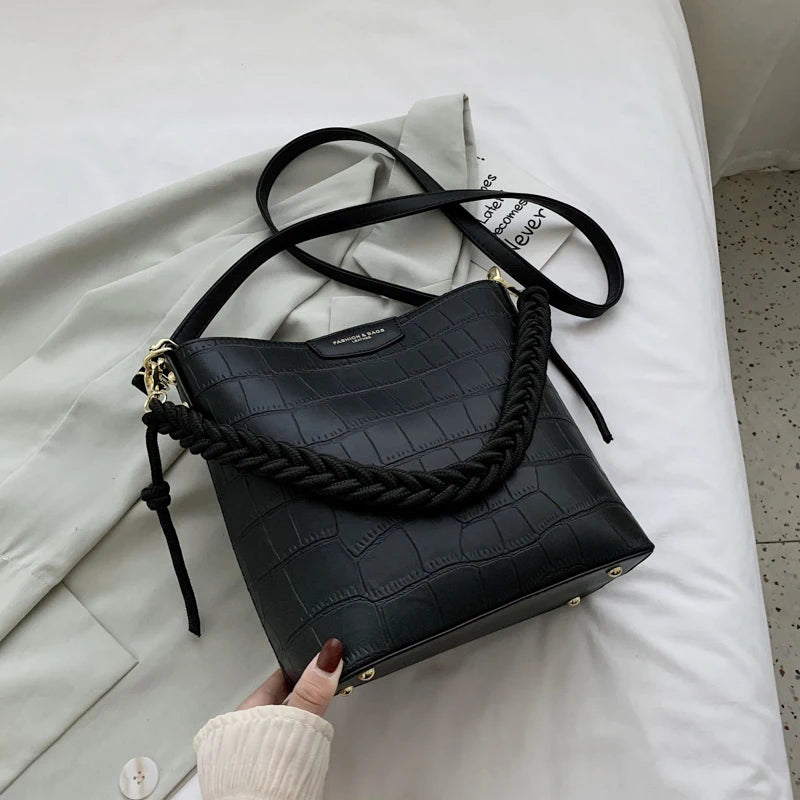 Women's Stone Pattern Shoulder Bag Messenger Bag Set