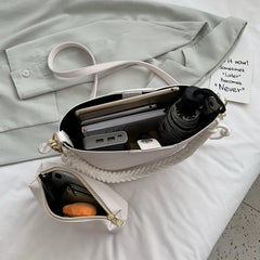 Women's Stone Pattern Shoulder Bag Messenger Bag Set