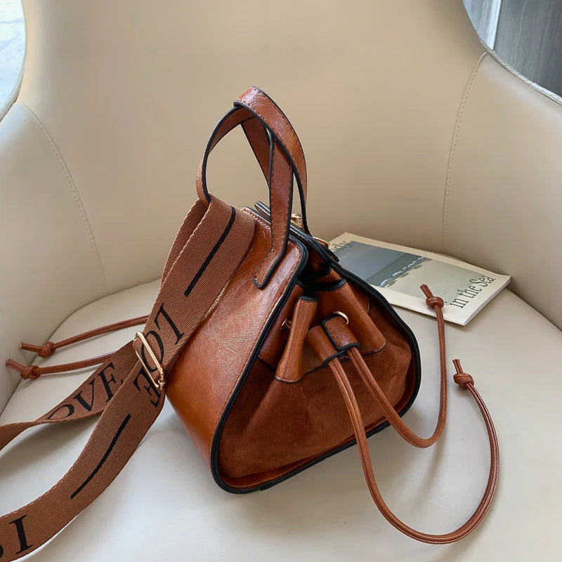 Vintage Triangle Handbag Matte Shoulder Crossbody Bag Tote Shopping Bag