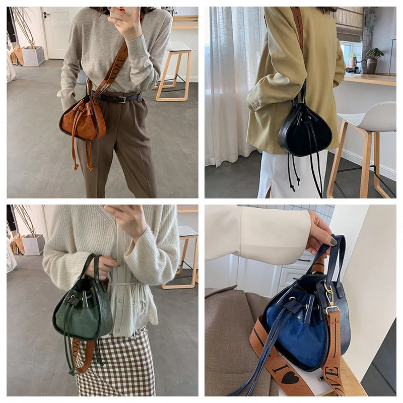 Vintage Triangle Handbag Matte Shoulder Crossbody Bag Tote Shopping Bag