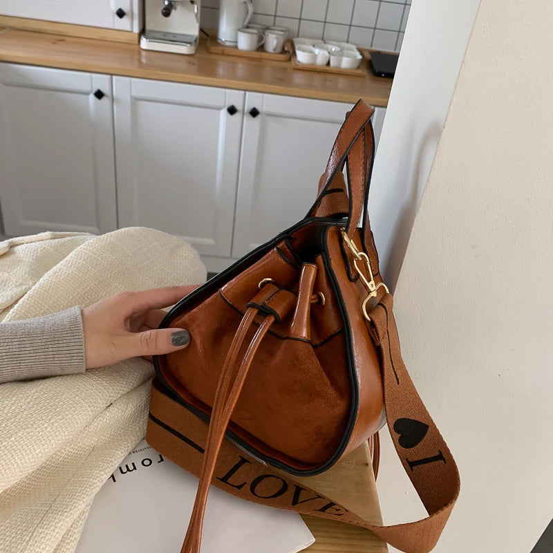 Vintage Triangle Handbag Matte Shoulder Crossbody Bag Tote Shopping Bag