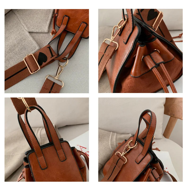 Vintage Triangle Handbag Matte Shoulder Crossbody Bag Tote Shopping Bag